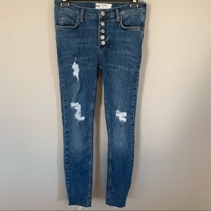 Free People Reagan Light Distressed Jeans